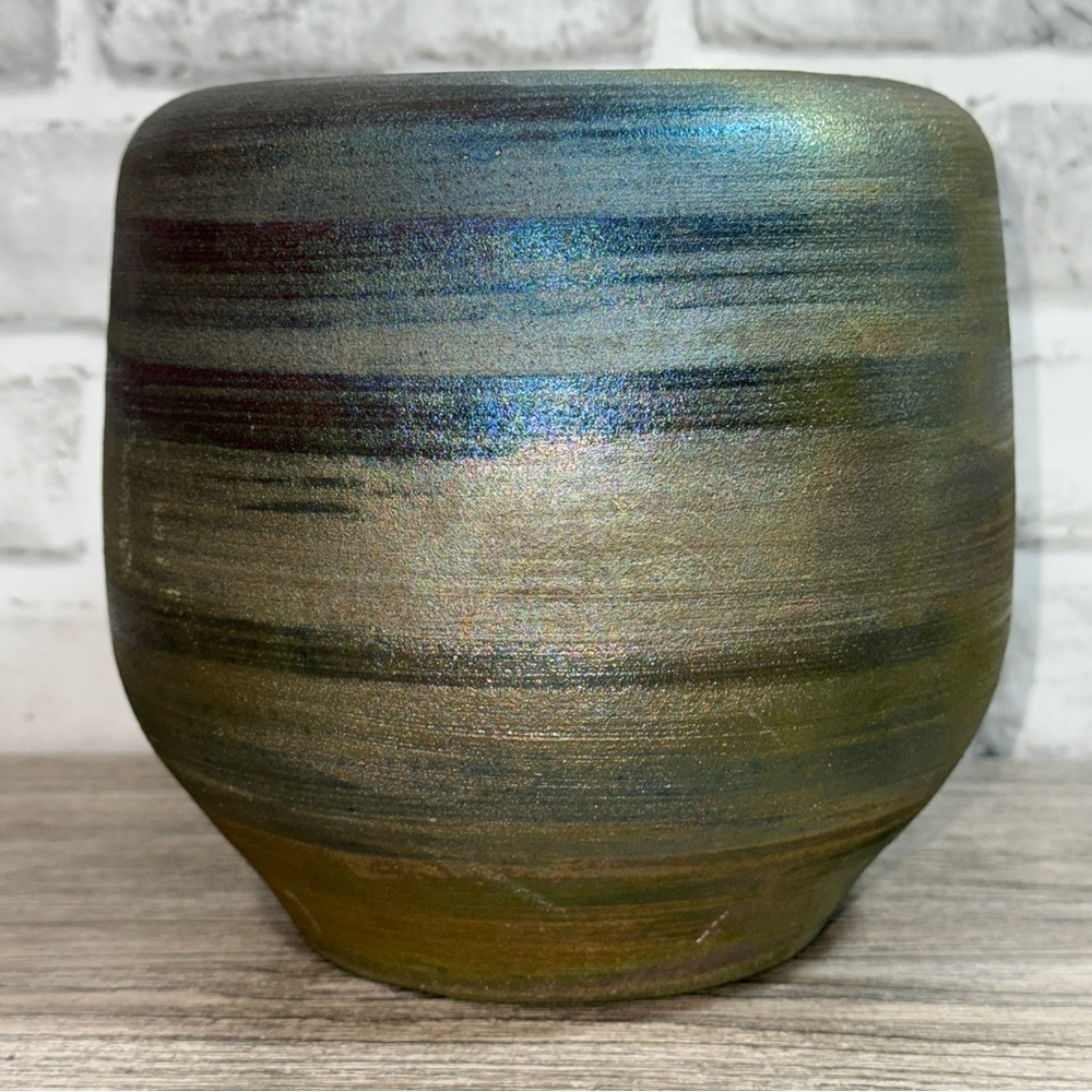 Christopher Matti Hawaii Raku Ceramic Jar Spirit Jar No Lid, Replacement Jar